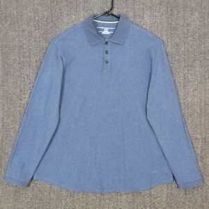 Axis Polo Shirt Mens XXL Blue 100% Cotton Long Sleeve Golf Grandpa Dad